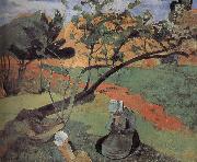 Paul Gauguin Brittany landscape oil on canvas